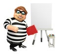 Thief with Easel board & book