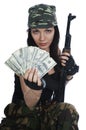 Thief girl in camouflage Royalty Free Stock Photo