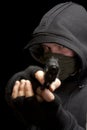 Thief with gun Royalty Free Stock Photo