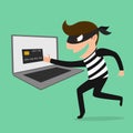 Thief Hacker steal your data credit card and money