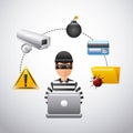Thief hacking data technology fraud