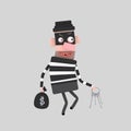 Thief holding money bag 3D