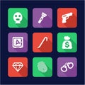 Thief Icons Flat Design