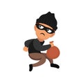 Thief robbery character design illustration template Royalty Free Stock Photo