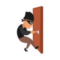 Thief robbery character design illustration template Royalty Free Stock Photo