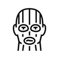 thief mask face line icon vector illustration