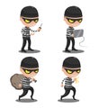 Thief Mask Steal Cartoon Character Vector