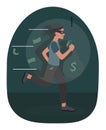 Thief with money Royalty Free Stock Photo