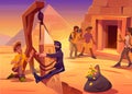 Thief run from pyramid and crash into obelisk