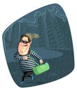 Thief stealing bag Royalty Free Stock Photo