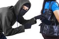 Thief stealing cell phone Royalty Free Stock Photo