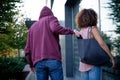 Thief stealing the wallet from the bag Royalty Free Stock Photo