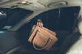 A thief steals bag in car Royalty Free Stock Photo