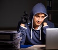 Thief trying to steal personal data in identity theft concept Royalty Free Stock Photo