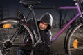 Thief Breaking The Bicycle Lock