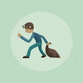 The Thief Who Stole The Bag Of Money Royalty Free Stock Photo
