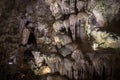 Thien Cung Cave sprawling natural grotto with intricate stalactite & stalagmite formations in Halong Bay Vietnam Indochina Royalty Free Stock Photo