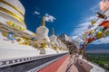 Stupas at Thikse monastery located on top of a hill in Thiksey village east of Leh in Ladakh, India. Royalty Free Stock Photo