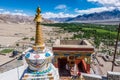 Stupa at Thikse monastery located on top of a hill in Thiksey village east of Leh in Ladakh, India. Royalty Free Stock Photo