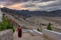 Elder monk at early morning at Thikse Monastery, India