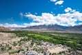 Aerial view from Thiksey monastery in Ladakh, India. Royalty Free Stock Photo