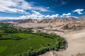 Aerial view from Thiksey monastery in Ladakh, India. Royalty Free Stock Photo