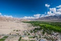 Aerial view from Thiksey monastery in Ladakh, India. Royalty Free Stock Photo