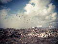 Thilafushi island.Maldives.Garbage dump, plastic mountains