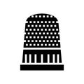 thimble embroidery hobby glyph icon vector illustration