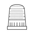 thimble embroidery hobby line icon vector illustration