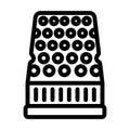 thimble embroidery hobby line icon vector illustration