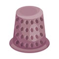 Thimble with Holes for Finger Protection Sewing Accessory Vector Illustration