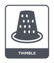 thimble icon in trendy design style. thimble icon isolated on white background. thimble vector icon simple and modern flat symbol Royalty Free Stock Photo