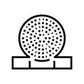 thimble ring embroidery hobby line icon vector illustration