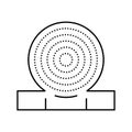 thimble ring embroidery hobby line icon vector illustration