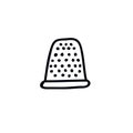 Thimble for sewing doodle icon, vector illustration Royalty Free Stock Photo