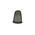 Thimble for sewing doodle icon, vector illustration Royalty Free Stock Photo