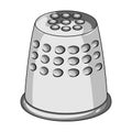 A thimble to protect your fingers when sewing.Sewing or tailoring tools kit single icon in monochrome style vector