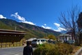 A young man is wandering on the footpath in Thimphu, Bhutan