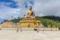 Thimphu, Bhutan - September 17, 2016: Caucasian tourist group visiting the giant Buddha Dordenma statue, Thimphu, Bhutan