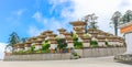 Thimphu, Bhutan - September 10, 2016: Druk Wangyal Khangzang Stupa with 108 chortens, Dochula Pass, Bhutan. Royalty Free Stock Photo