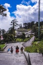 Thimphu, Bhutan - September 10, 2016: Druk Wangyal Khangzang Stupa with 108 chortens, Dochula Pass, Bhutan.