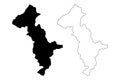 Thimphu District Districts of Bhutan, Kingdom of Bhutan map vector illustration, scribble sketch Thimphu map