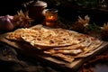 Thin Armenian bread lavash. Generate Ai