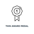 thin award medal like 1st icon, symbol of respect insignia or for professional concept style trend modern simple recognition round Royalty Free Stock Photo