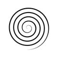 Thin black spiral symbol. Simple flat vector design element