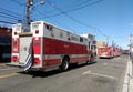 Thin Blue Line American Flag on a Fire Engine, New Jersey, USA Royalty Free Stock Photo