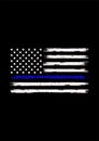 Thin blue line american flag vector design