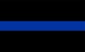 Thin blue line flag law enforcement symbol. American police flag . Symbol of remembering the fallen police officers on duty. Royalty Free Stock Photo