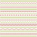 Thin borders for Christmas cross-stitch embroidery Royalty Free Stock Photo